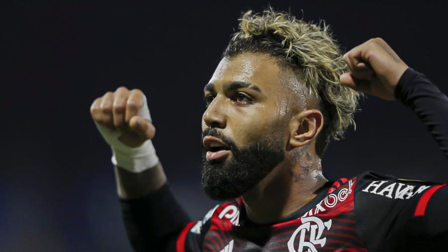 Gabigol comemora seu 2º gol na partida entre U. Catolica e Flamengo, pela Libertadores - Gilvan De Souza / Flamengo