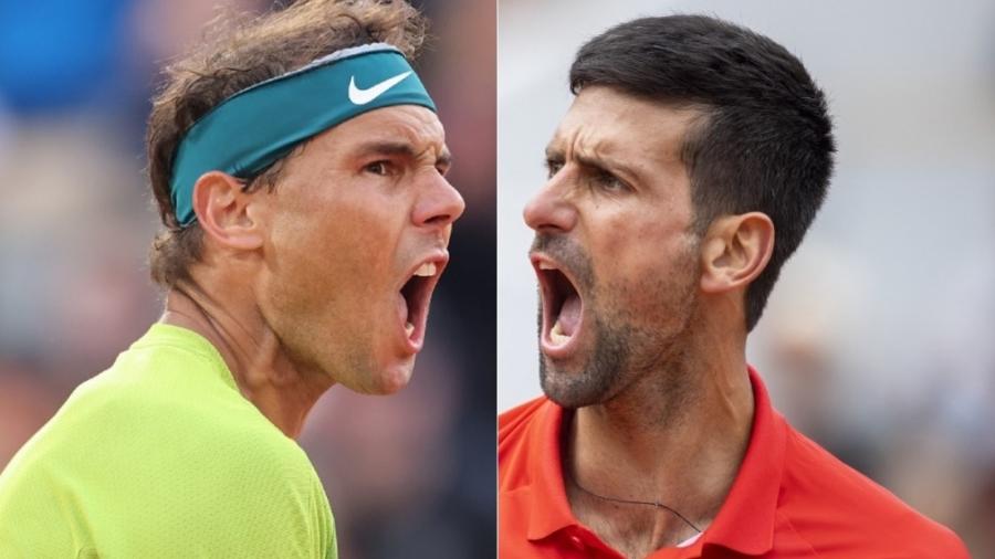 Tenistas, que mantêm histórico equilibrado no um contra um, duelam nas quartas de final de Roland Garros  - Getty Images - Montagem UOL