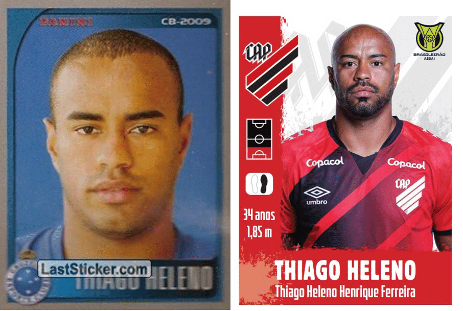 Antes e depois no álbum do Brasileirao - Thiago Heleno - Reprodução