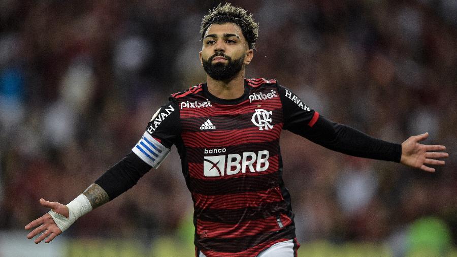 Gabigol comemora gol anotado pelo Flamengo contra o América-MG - Thiago Ribeiro/AGIF