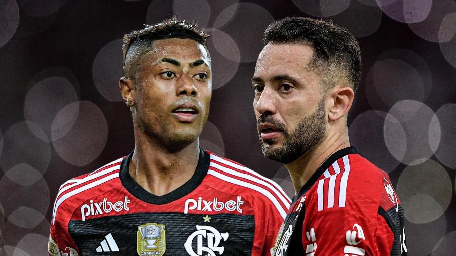 Bruno Henrique e Everton Ribeiro, do Flamengo - Thiago Ribeiro/AGIF