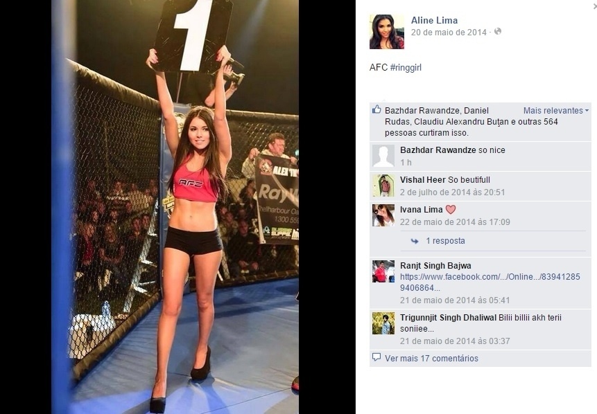 Aline Lima, modelo brasileira que deu o fora em Cristiano Ronaldo - Reprodução/Facebook