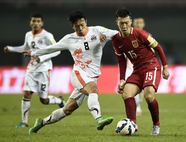 China e Butão mediram forças pelo Grupo C das Eliminatórias Asiáticas para a Copa 2018 - AFP Photo