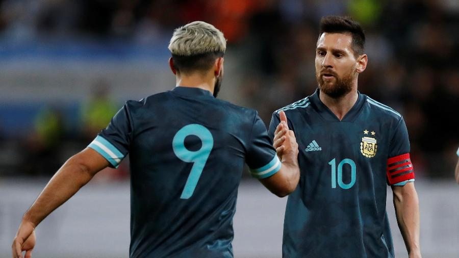 Aguero e Messi atuando pela Argentina - AMMAR AWAD/AFP