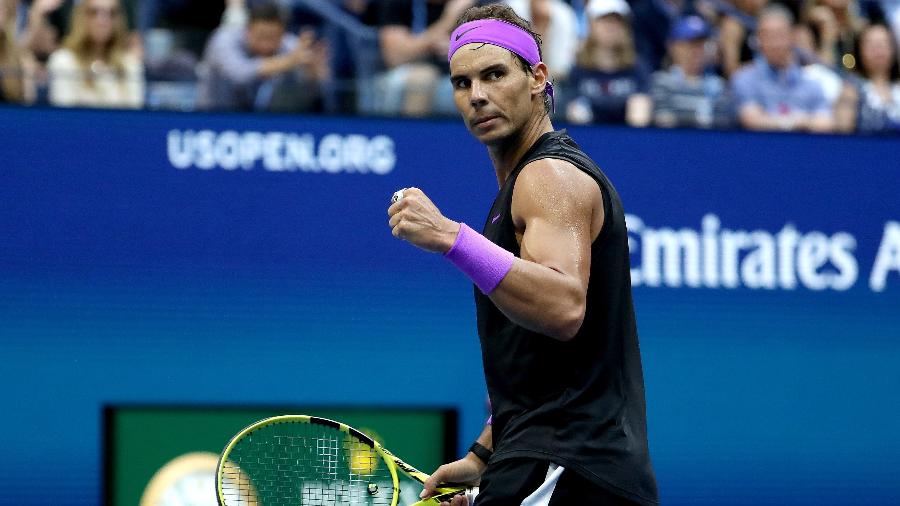 Rafael Nadal duela contra Daniil Medvedev na final do US Open de 2019 - Al Bello/Getty Images/AFP