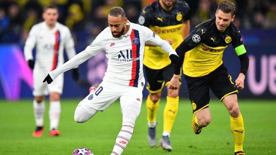 Neymar, durante o confronto em que o PSG eliminou o Borussia Dortmund da Champions - Stuart Franklin/Equipe 