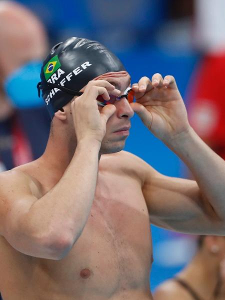 Fernando Scheffer durante prova da natação nas Olimpíadas de Tóquio