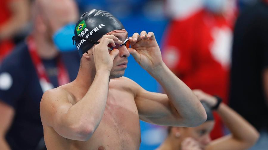 Fernando Scheffer durante prova da natação nas Olimpíadas de Tóquio - Satiro Sodré/SSPress/CBDA