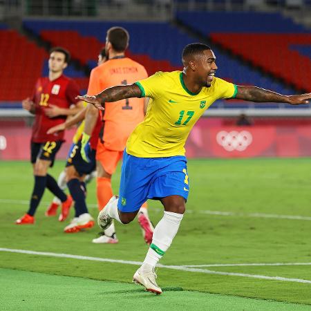 Malcom fez o gol que deu ao Brasil a medalha de ouro em Tóquio, com vitória de 2 a 1 sobre a Espanha na decisão - Francois Nel/Getty Images