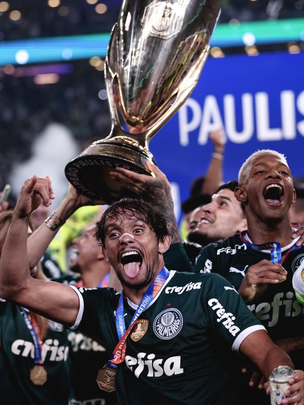 Palmeiras x São Paulo: Gustavo Scarpa celebra título do Paulistão