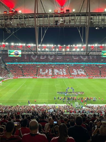 Torcida do Flamengo homenageia Vinícius Junior com um mosaico - Reprodução/Twitter/Flamengo