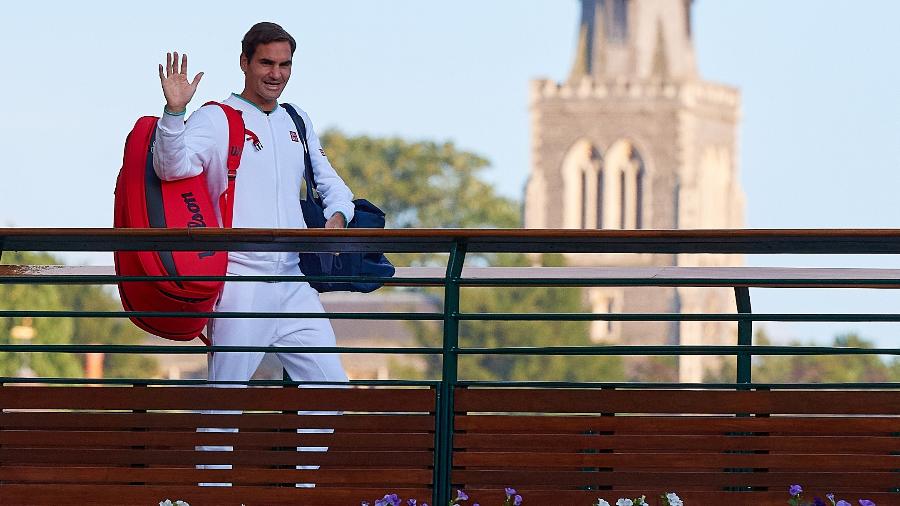 Roger Federer antes das quartas de final de Wimbledon 2021 - Getty Images