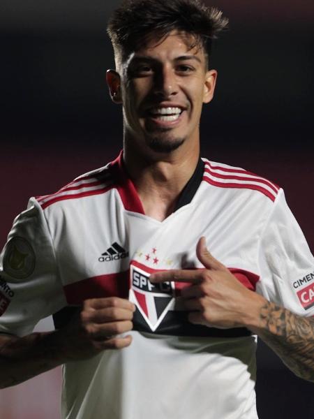 Rigoni comemora gol do São Paulo contra o Red Bull Bragantino - Miguel SCHINCARIOL/São Paulo FC