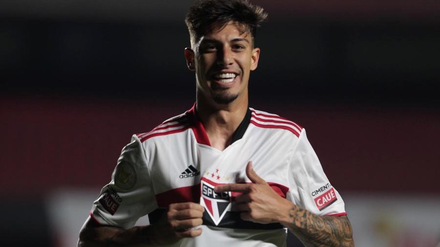 Rigoni comemora gol do São Paulo contra o Red Bull Bragantino - Miguel SCHINCARIOL/São Paulo FC