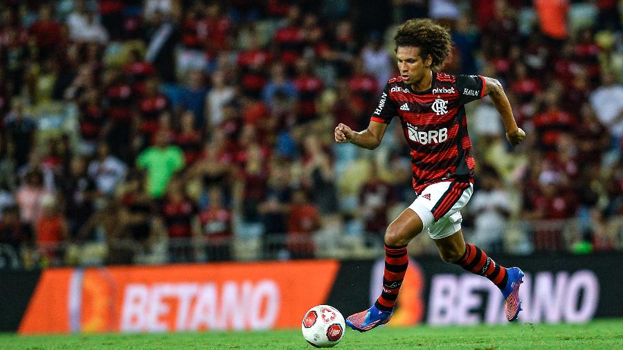 Willian Arão em ação pelo Flamengo, em partida contra o Vasco, no Maracanã - Marcelo Cortes / Flamengo