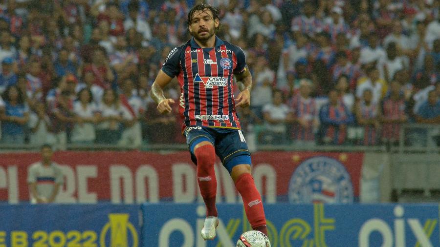 Ricardo Goulart em sua estreia como jogador do Bahia durante partida contra o CSA na Série B - Jhony Pinho/AGIF