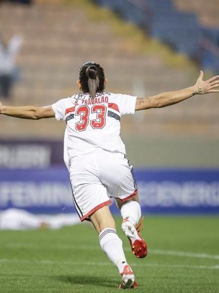 Rafa Travalão comemora o primeiro gol do São Paulo na vitória sobre a Ferroviária, pelo Brasileiro Feminino - Cristiane Mattos / Staff Images Woman / CBF