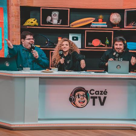 Casimiro, Karen Jonz, Luisinho e Thiago Pereira durante a transmissão do Pan na CazáTV - Alvinho Benevente