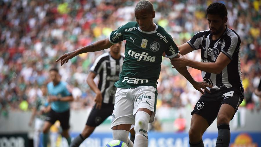 Deyverson em ação durante partida entre Botafogo e Palmeiras pelo Campeonato Brasileiro - Andre Borges/AGIF