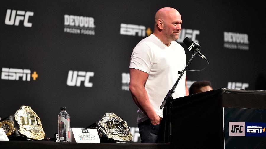 Presidente do UFC, Dana White em coletiva de imprensa - Chris Unger/Zuffa LLC via Getty Images