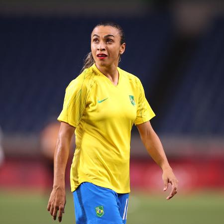 Marta na partida da seleção brasileira contra Zâmbia nas Olimpíadas de Tóquio - REUTERS/Molly Darlington