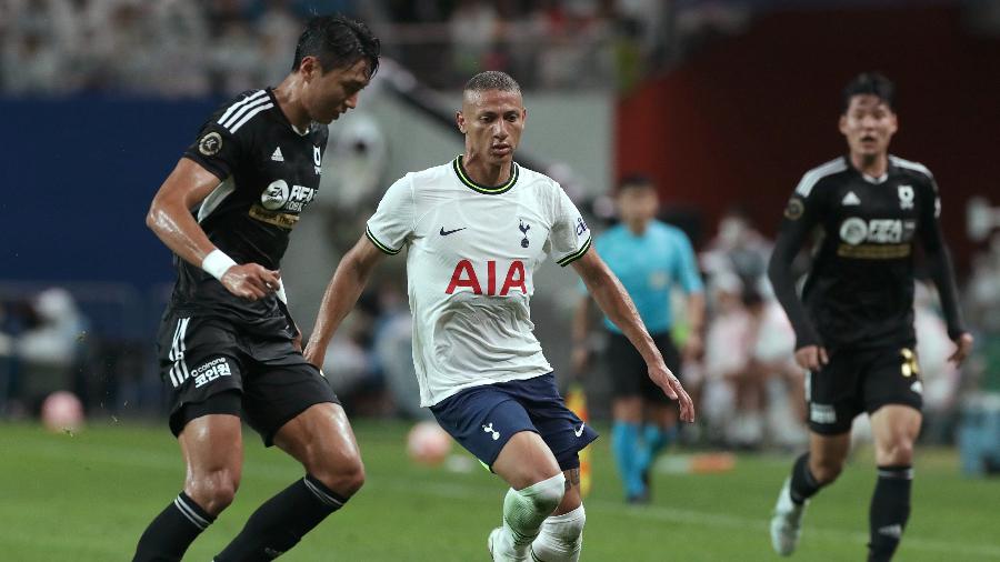 Richarlison, do Tottenham, em amistoso contra a seleção da K-League - Han Myung-Gu/Getty Images