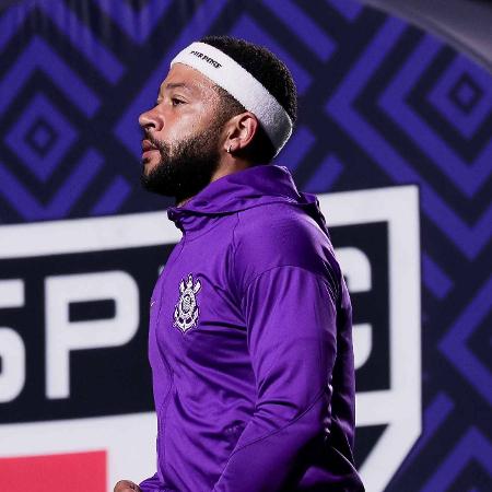 Memphis Depay, do Corinthians, durante o jogo contra o São Paulo, pelo Brasileirão Memphis Depay, do Corinthians, durante o jogo contra o São Paulo, pelo Brasileirão