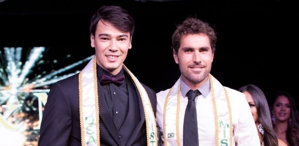 Aos 25 anos, o ex-goleiro Lucas Tavares (esquerda) concorreu a Mister Brasil USA - Acervo pessoal