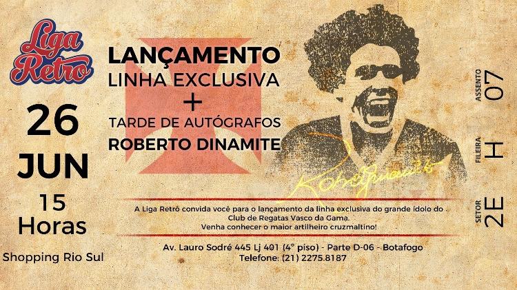 Vasco divulgou em seu site o lançamento da linha de produtos personalizada de Roberto Dinamite - Divulgação / Vasco.com.br - Divulgação / Vasco.com.br