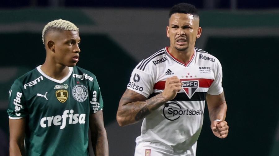 Luciano comemora gol de pênalti marcado para o São Paulo na partida contra o Palmeiras, válida pela Copa do Brasil - Marcello Zambrana/AGIF
