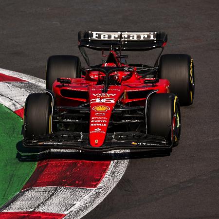 Charles Leclerc, da Ferrari, durante treino classificatório do GP do México