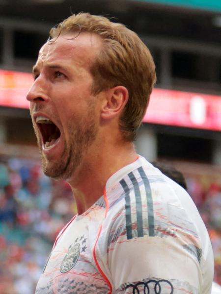 Kane comemora gol marcado pelo Bayern de Munique contra o Flamengo no Mundial Kane comemora gol marcado pelo Bayern de Munique contra o Flamengo no Mundial