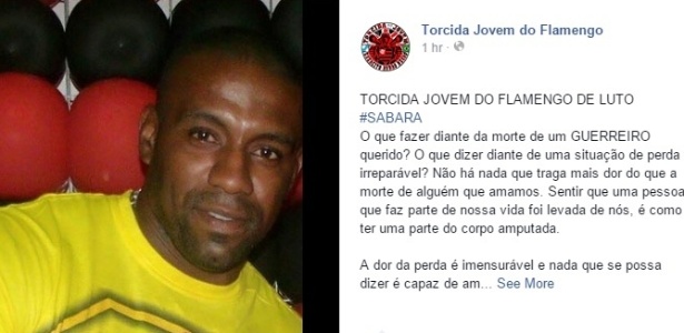 Rodrigo Reis, o Sabará, morreu após briga entre torcedores de Flamengo e Vasco - Reprodução Facebook