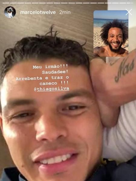Marcelo exibe conversa com o amigo Thiago Silva - Reprodução/Instagram