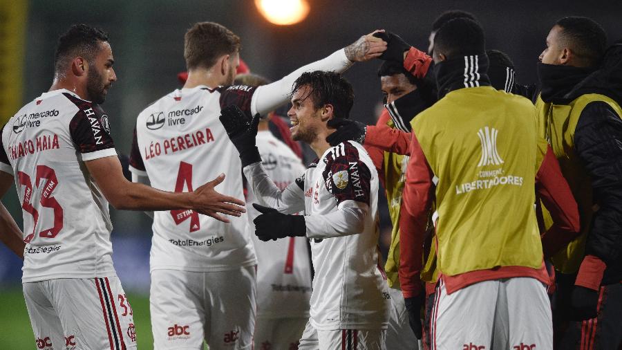 Michael comemora gol do Flamengo contra o Defensa y Justicia pela Libertadores - Florencio Varela/Getty Images