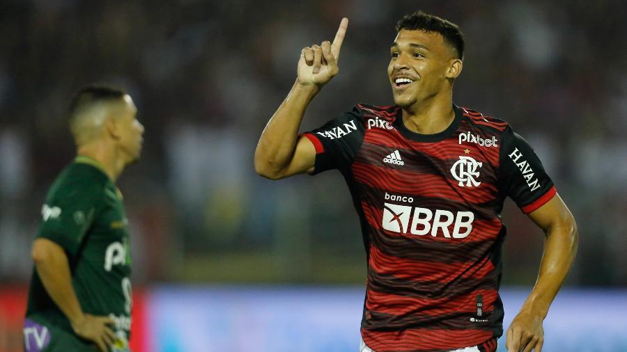 Victor Hugo, do Flamengo, comemora gol contra o Altos, pela Copa do Brasil - Gilvan de Souza / Flamengo