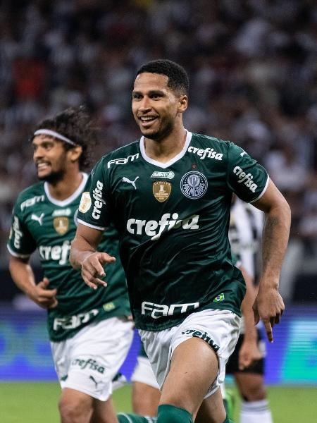 Murilo, do Palmeiras, comemora gol contra o Atlético-MG pelo Brasileirão - HEDGARD MORAES/UAI FOTO/ESTADÃO CONTEÚDO