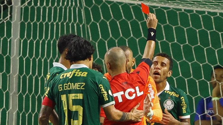 Marcos Rocha, do Palmeiras, em jogo contra o Botafogo pelo Brasileirão