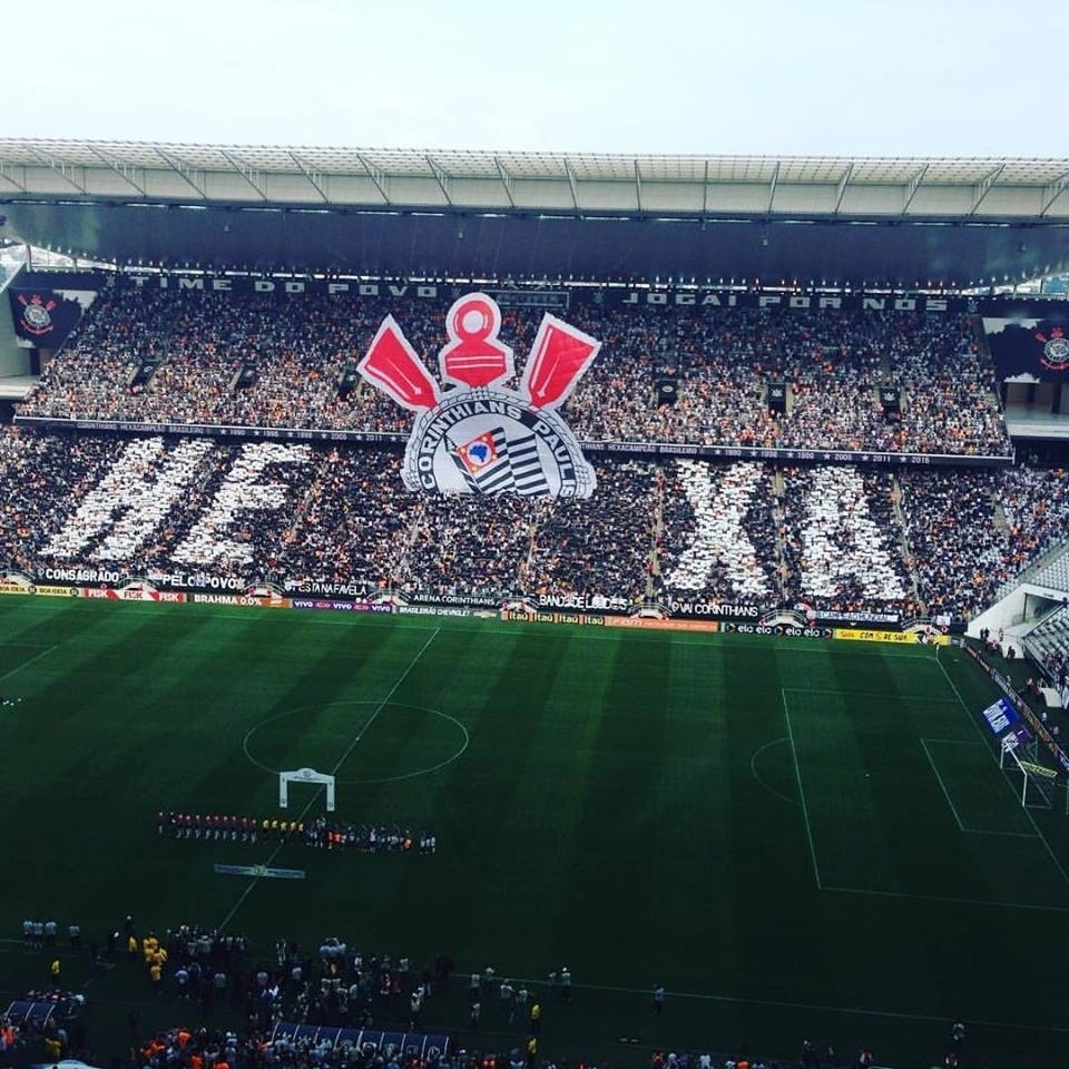 Torcida do Corinthians faz mosaico em comemoração ao título brasileiro no clássico contra o São Paulo - Dassler Marques/UOL