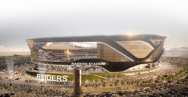 Imagens do possível estádio dos Raiders em Las Vegas, onde o time deixaria de ser Oakland Raiders e passaria a ser chamado Las Vegas Raiders