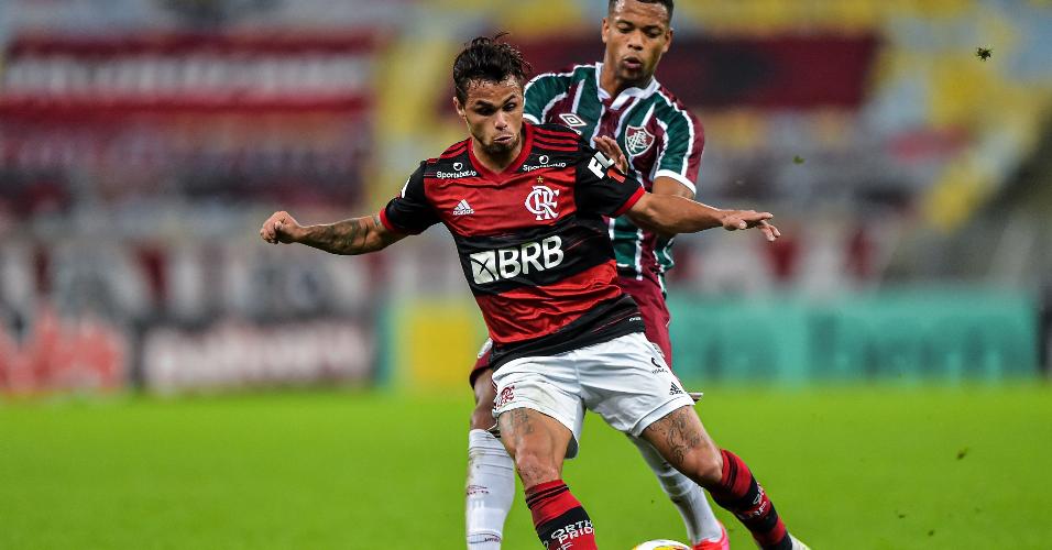 Michael, atacante do Flamengo, em ação na final do Carioca 2020 contra o Fluminense