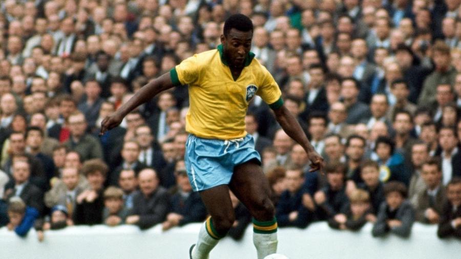 Pelé durante a Copa do Mundo de 1966 na Inglaterra - Twitter Everton FC