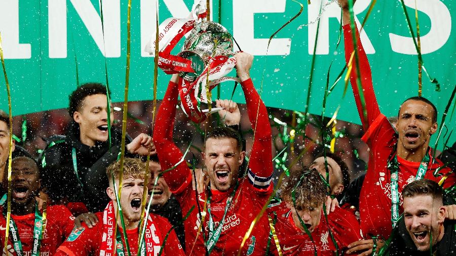 Liverpool comemora a conquista da Copa da Liga Inglesa - John Sibley/Reuters