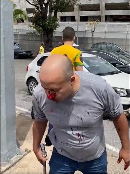 Segurança do candidato bolsonarista Nikolas Ferreira foi agredido durante briga com torcedores do Atlético-MG - Reprodução