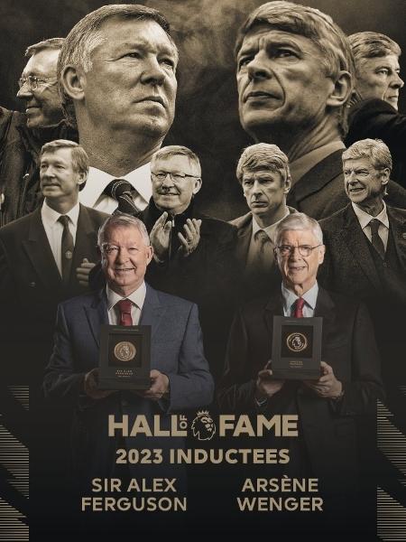 Alex Ferguson e Arsène Wenger foram incluídos no Hall da Fama da Premier League. - Reprodução