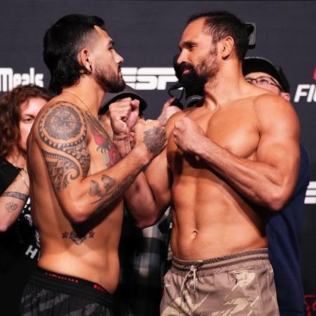 Anthony Hernandez e Michel Pereira durante encarada para o UFC Vegas 99 - Jeff Bottari/Zuffa LLC