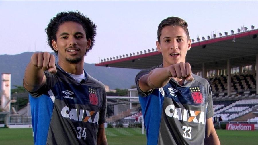 Douglas Luiz e Mateus Vital nos tempos de Vasco: faziam parte da famosa "Geração 98" - Reprodução / TV Globo