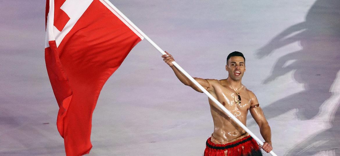Pita Taufatofua foi o porta-bandeira de Tonga na Rio-2016 e em Pyeongchang-2018; agora é a vez de Tóquio-2021 - Jamie Squire/Getty Images