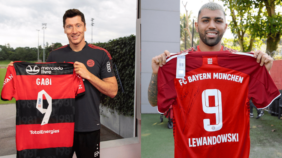 Gabigol ganha camisa de Lewandowski: "Craque reconhece craque" - Marcelo Cortes/Bayern de Munique