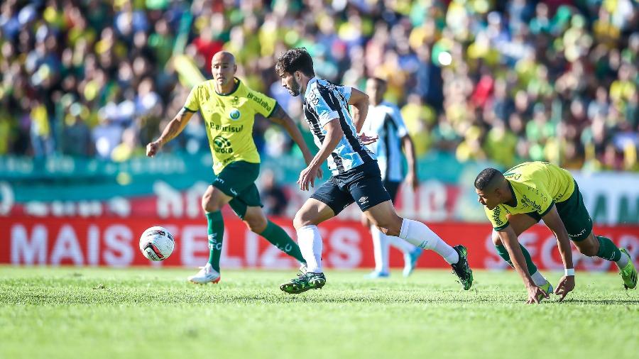 Lucas Silva marcou o gol da vitória do Grêmio no primeiro jogo da final - Lucas Uebel/Gremio FBPA